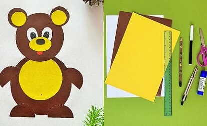 Поделка медведь из бумаги