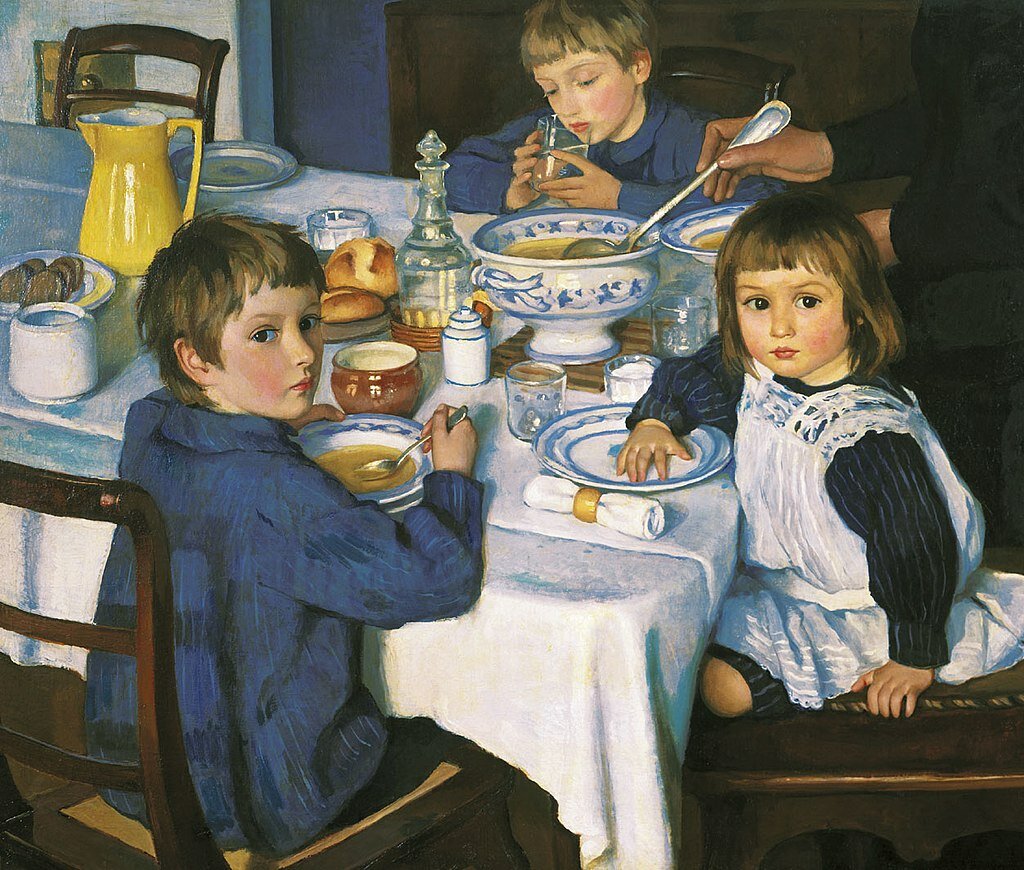 Зинаида Серебрякова за завтраком 1914