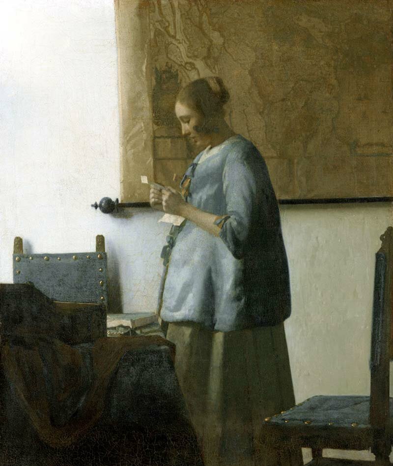 Ян Вермеер. Женщина, читающая письмо, 1663  
