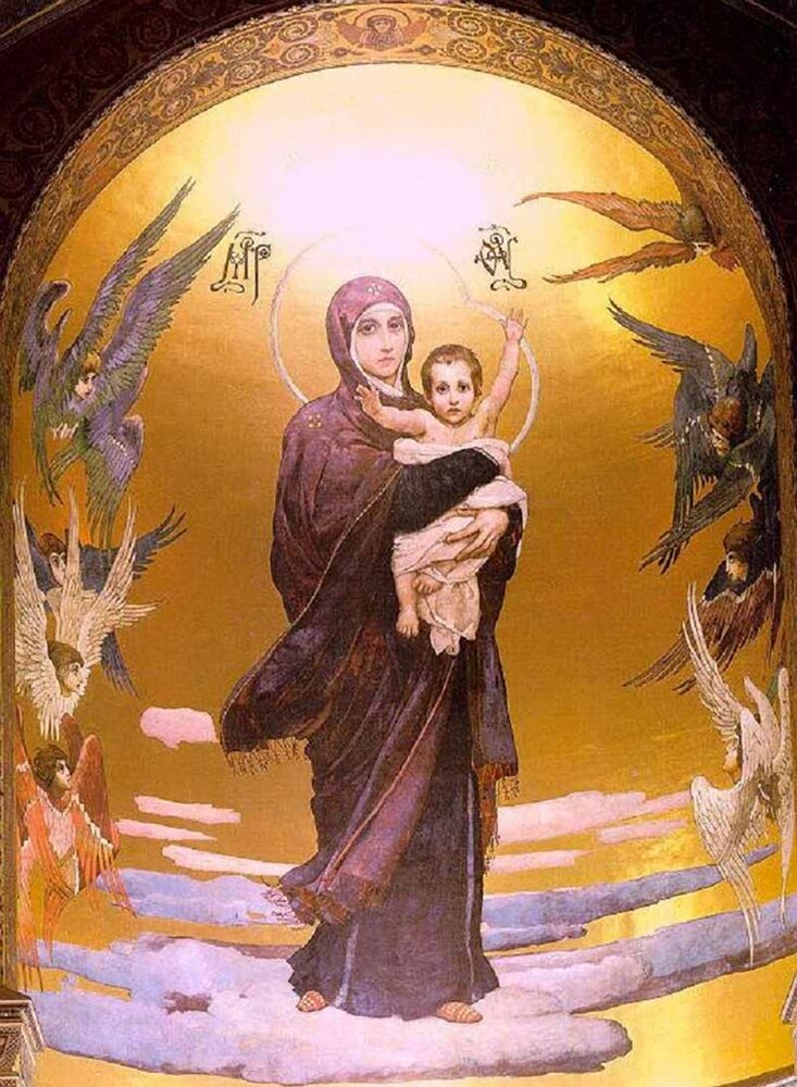 Одна из главных картин, написанных им для Владимирского собора в Киеве - «Богоматерь с Младенцем»