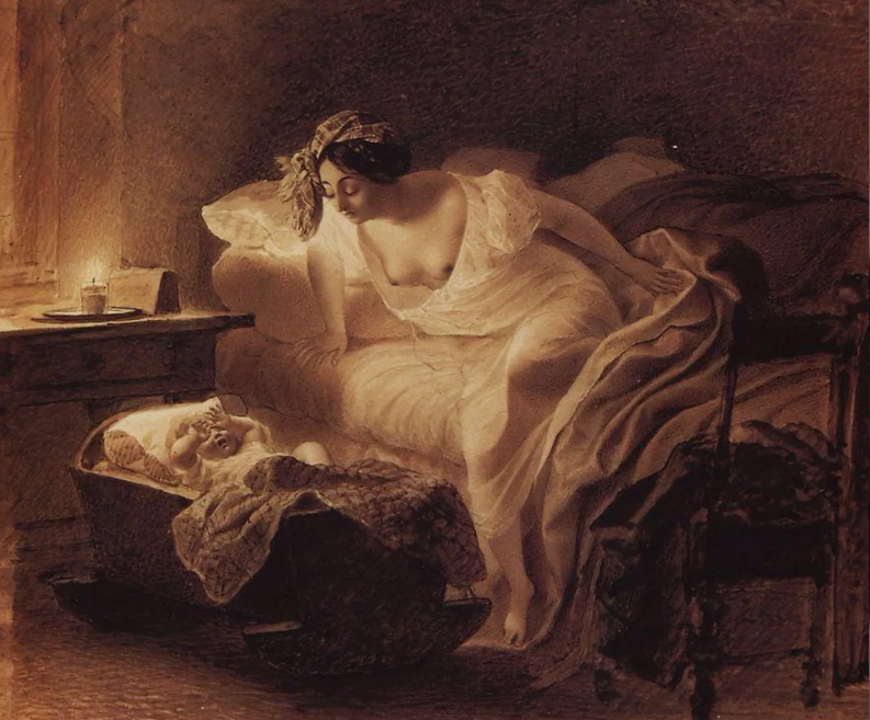 Главная героиня многих картин Карла Брюллова (1799 - 1852)  - молодая мать