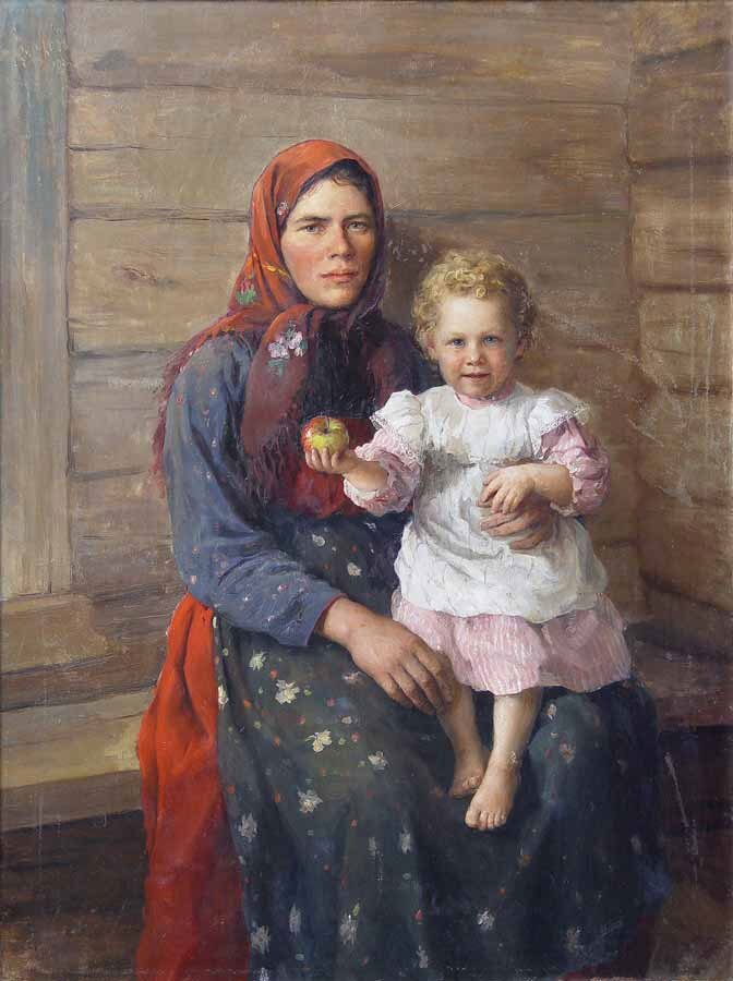 прекрасны мать и ребенок на картине живописца Федота Сычкова 