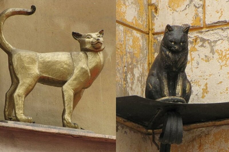 в Петербурге несколько памятников котам